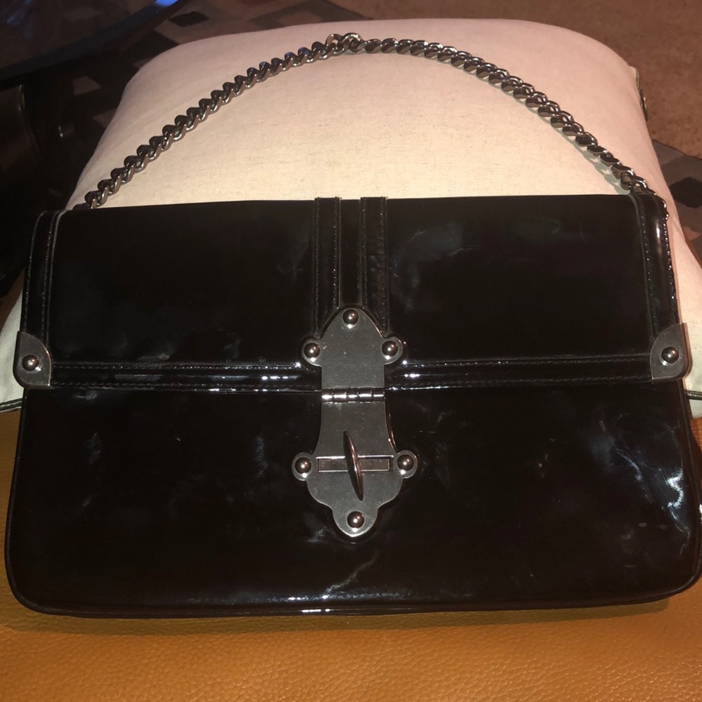 Vintage Auth Tracy Reese patent leather clutch